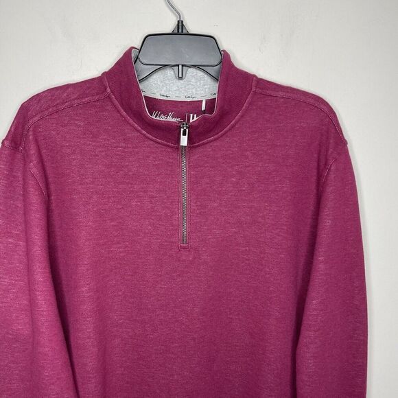 WALTER HAGEN 1/4 Zip Mens Large Mid-Weight Pique Fleece NEW Raspberry GOLF - Picture 2 of 11